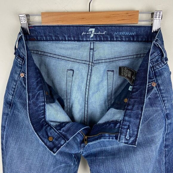 7 For All Mankind Roxanne High-Waist Lightly Distressed Ankle Skinny Jeans - Picture 7 of 7